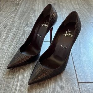 Christian Louboutin Kate Croc Embossed Pointed Toe Pump